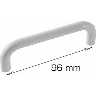 Bøjlegreb kant hvid plast 96 mm 2 stk.