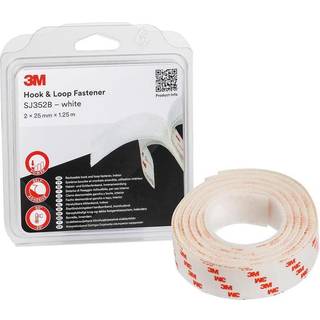 3M Hook & Loop SJ352B Velcrobånd hvid