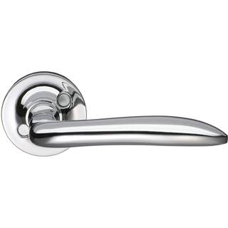 Udendørsgreb blank krom b135k m/ fjeder beslagsboden