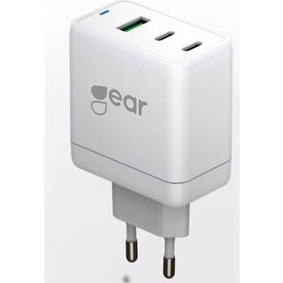 GEAR Charger GAN 220V 2xUSB-C + 1xUSB-A PD/PPS 65W White