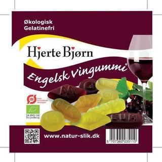 Hjerte Bjørn Engelsk Vingummi, Økologisk, Gelatinfri