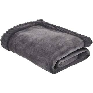 Catherine Lansfield Catherine Lansfield Grey Velvet And Faux Fur Soft and Cosy Throw