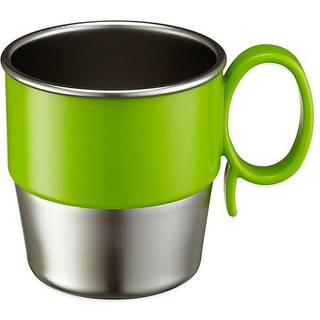 Innobaby Din Din Smart rustfrit stål kop (9 oz) med håndtag til babyer småbørn og børn. BPA Free Green
