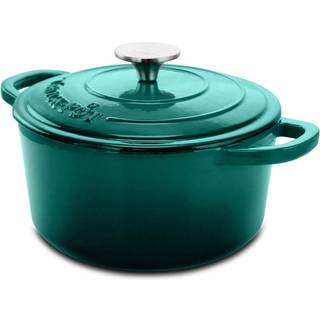 Crock-Pot Artisan Round emaljeret st?bejern hollandsk ovn 3-liter gradient teal