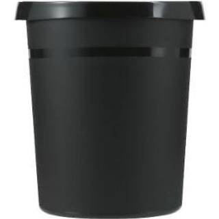 Papirkurv plastic rund sort 18 l