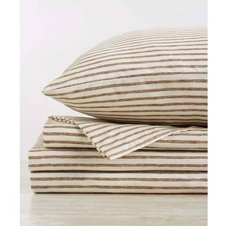 Great Bay Home 4-Piece i fuld størrelse Stripe Microfiber Sheet Set | Ultra-bløde børstede sengetøj og pudebetræk | Wrinkle Free Comfortable All-