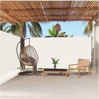 sammenrullelig sidemarkise 180x600 cm cremefarvet