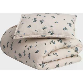 Garbo & Friends Blueberry Muslin Sengesæt 70x100 + 40x45 Cm - Børnesengetøj Bomuldsmuslin Sand - GF11022-2900-51DK