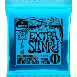 EBL*3225 (Extra Slinky NCKL WND Elec Gtr Strings 3 PK 8 38)