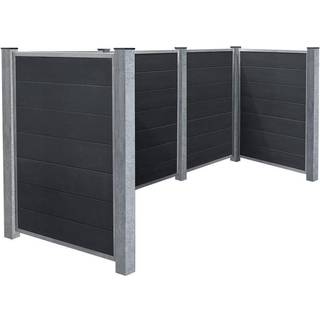 PLUS Futura renovationsskjul med stålstolper til nedstøbning, skifergrå/komposit, 133 x 108 x 302 cm