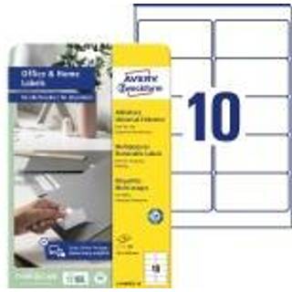 Avery L4744REV-10 Aftagelige universaletiketter 96x50,8mm 10ark