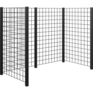 PLUS renovationsskjul, stålespalier, sort/stål, 147 x 99 x 193,5 cm