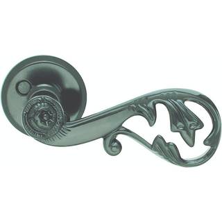 Beslagsboden dørgreb med roset, udendørs, 117 mm, mat sort