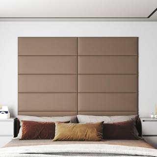 vægpaneler 12 stk. 90x30 cm 3,24 m² kunstlæder cappuccino