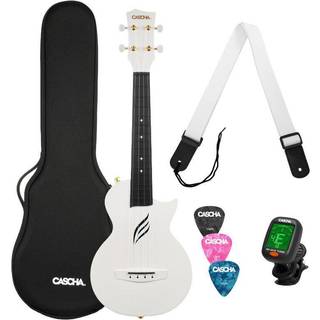 Cascha Carbon Fibre Set White Koncert Ukulele (Som ny)