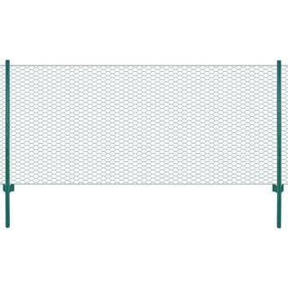trådhegn med stolper 25 x 0,5 cm stål grøn