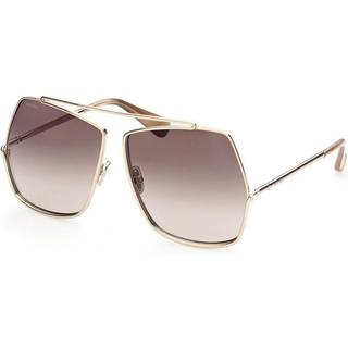 Max Mara Kvinde MM0006 ELSA 32F Solbriller Metal Guld Brun Geometrisk Normal Skygge