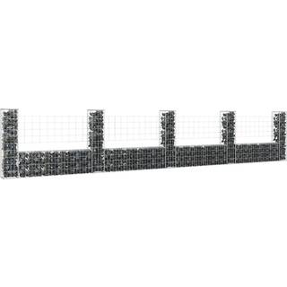 gabionkurv med 5 stolper 500x20x100 cm U-facon jern
