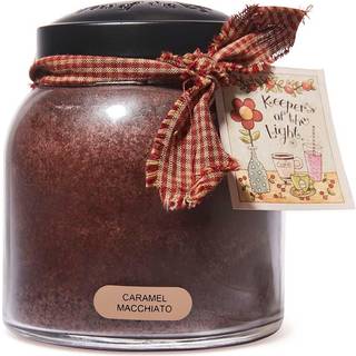 En munter giver - karamel macchiato - 34 oz papa duftende stearinlys med låg - Keepers of the Light - 155 timers forbrændingstid gave til kvinder
