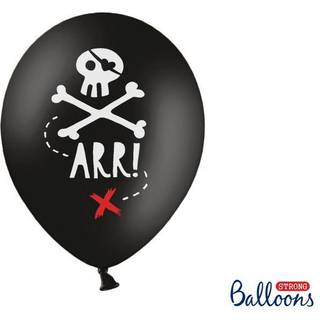 50 stk. Latexballoner Piratfest pastel sort 30 cm – Dobbeltprint stærk kvalitet til eventyr