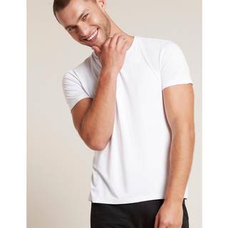 T-Shirt Herre hvid str. L Crew-neck