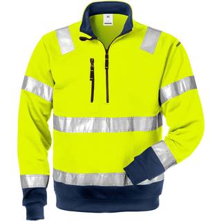 Fristads 728 SHV Sweater Høj synlighed gul/marineblå M