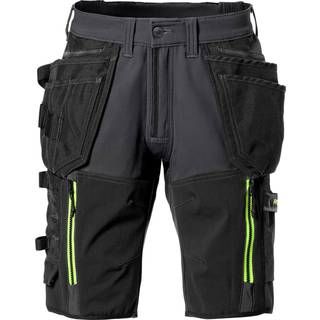 Fristads 2567 STP Håndværkershorts sort, gul C62