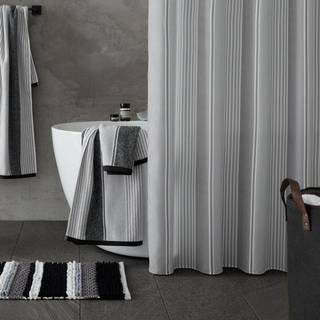Catherine Lansfield Catherine Lansfield Silver Textured Stripe Shower Curtain