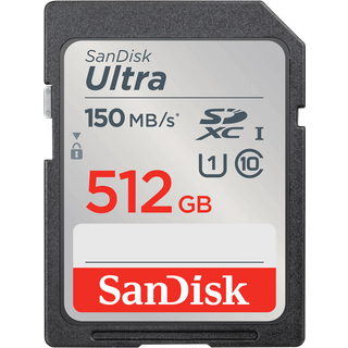 SanDisk Ultra SDXC Memory Card 150MB s UHSI Class 10 512GB