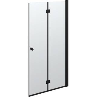 Scanbad Match B foldedør, B97-99 cm, H 200 cm, sort/klart glas