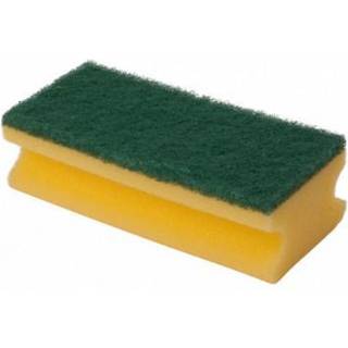 Skuresvamp gul m/ grøn nylon
