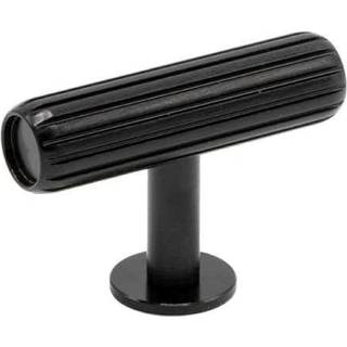 Beslag design T Rille knop, børstet sort