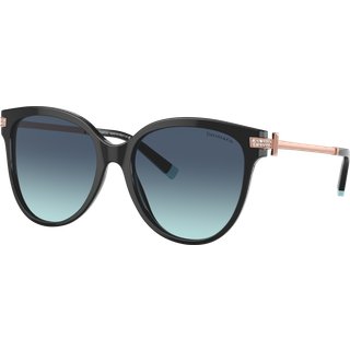 Tiffany Kvinde TF4193B 80019S Solbriller Acetat Sort Blå Pillow Normal Skygge