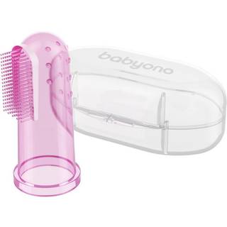 BabyOno Take Care First Toothbrush Silikone fingertandbørste til børn Med taske Pink 1 stk. - 1 stk.