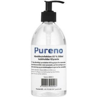 Pureno håndsprit 500ml 85% alkohol med glycerin, med pumpe