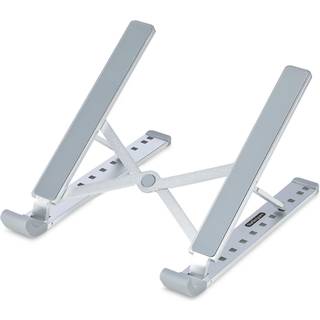 StarTech.com Foldable Laptop Riser Stand Portable Height Adjustable Ergonomic Laptop Stand Ventilated Aluminum Frame Supports 22lb (10Kg)