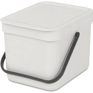 Affaldsspand m/ Låg fra Brabantia - 6 Liter Lys grå/hvid inkl. vægbeslag
