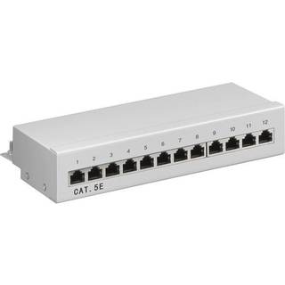 Goobay CAT 5e mini/desktop-patch-panel, 12 porte (1 HE)