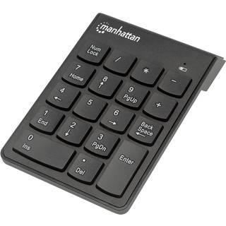 Manhattan Numeric Keypad, Wireless, USB, Windows or Mac, 18 full size keys, Black Tastatur Membran Trådløs