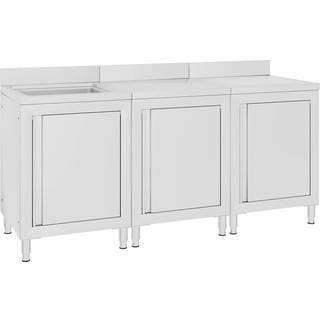 kommerciel køkkenvask med skab 180x60x96 cm rustfrit stål