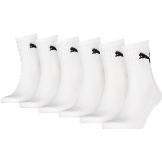 PUMA Unisex Short Crew Socks 6 pack, Clothing, White, 47-49 - White - 47-49