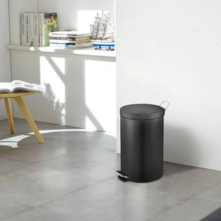 Pedalspand, EKO, sort, stål, 12 l, med inderspand i plast