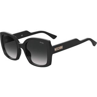 Moschino Kvinde MOS124/S 807/9O Solbriller Acetat Sort Grå Firkantet Skygge