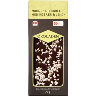 Økoladen Chokolade mørk ingefær/lemon Ø 72%