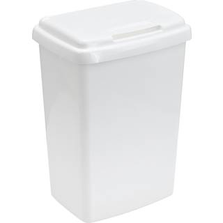 Affaldsspand, 50 l, hvid plast med låg