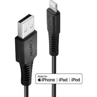 Lindy Forstærket Aramidfibre Lightning kabel - Sort - 2 m