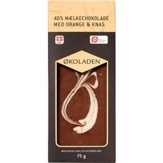 Økoladen Mælkechokolade med orangeknas - Økologisk
