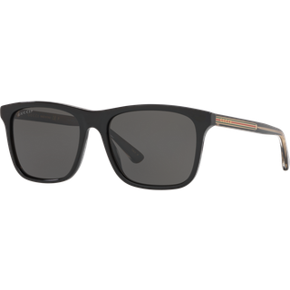 Gucci GG0381SN 007 57 Solbriller Mænd Black - Shiny Black - 57mm