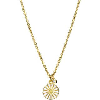 Lund Copenhagen marguerit collier - forgyldt/hvid - 9025025-30-M