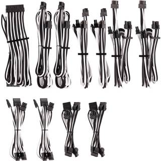 CORSAIR Premium Individually Sleeved PSU Cable Pro Kit_ Type 4 (Generation 4)_ WHITE/BLACK